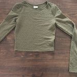 Aerie Sage Green Textured Long Sleeve Top Photo 0
