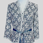 Alex Evenings  top blouse S black silver lace sequins with bow Photo 0