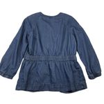 Charter Club Denim Jacket Top Tie Waist Size Large Zip Up Long Sleeve Zip Front Photo 1
