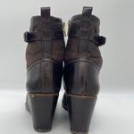 Tory Burch Womens Size 7.5 Shoes Primrose 75mm Wedge Bootie Coconut Latte READ Photo 3