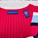 Karen Scott Americana Knit Sweater Vest Size L Red White Blue Stars & Stripes Photo 6