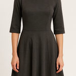 Max Mara Weekend Fit & Flare Jersey Dress L Charcoal Gray Minimalist Workwear Photo 0