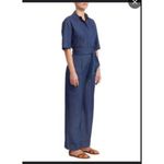 Loro Piana Blue Lightweight Denim Wide Leg Belted Jumpsuit IT 40/ US Photo 11