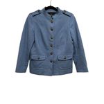 Talbots  Petite Military Jacket NWT Blue Size 14 P Lined Cotton‎ Blend Photo 1