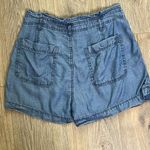 American Eagle Chambray Button Fly Paperbag Shorts Size 6 Photo 1