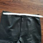 Oscar de la Renta  Black Edgy Whimsigoth Feminine 100% Leather Wide Leg Pants Photo 2