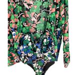 ZARA  Sateen‎ Double Tie Front 3/4 Sleeve Floral Bodysuit Size Medium Photo 8