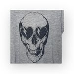 Chaser new  ☻︎ Heart Eye Skull Draped Open Cross Back Tee T Shirt ☻ ︎Heather ☻︎ L Photo 7