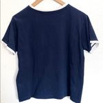 USA Jeweled Navy Blue White Boxy Ringer T Shirt Size M Photo 6