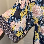 Source Unknown floral kimono long cover-up duster wide arm semi sheer Photo 1