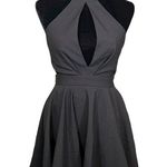 Lulus Smile Sweetly Black Skater Open Back Deep V Cocktail Dress Size Small Photo 0