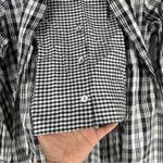 A'Nue Ligne Black‎ White Silk Gingham Layered Double Collared Shirt Size M Black Size M Photo 6