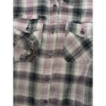 Free People ‎ We the Free Anneli Plaid Shirt Jacket S Purple Green  Oversized EUC Photo 4