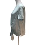 Dylan Gray Powder Blue Short Sleeve Zip Back Tie Front Blouse Size Medium Photo 1