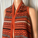 Cecico  Sweater Size S Bohemian Western Geometric Boho Fringe Vest Photo 1