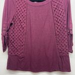 Skies Are Blue 100% Linen Womens Eyelet Coastal Girl Workwear Woven Top Medium Photo 4