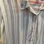 Gloria Vanderbilt G. Vanderbilt Striped Button Down‎ Womens 1X Lavender Pink Long Sleeve Casual Photo 2