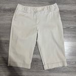 Dressbarn Women Light Beige Capri Shorts Size 14 with Pockets Cotton Blend Photo 0