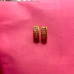 Elegant Gold and Pink‎ Floral Earrings Photo 1