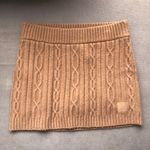 Alo Yoga Cable Knit Winter Bliss Mini Skirt Toasted Almond XS Photo 4