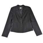 Halogen  Blazer Jacket Women's Size 8 Polyester‎ Blend Lined Black Gray Photo 0