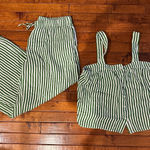 LAKE Women’s Striped Green Pajama Set Size Large Photo 0