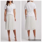 Julia Jordan  Mixed Media Pleated Skirt Midi Dress Ivory 8 Photo 1