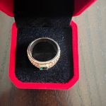 Gorgeous Gold Plated Faux Emerald Statement Ring Size 8 Photo 2