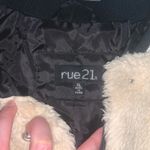 Rue 21  fuzzy bomber Sherpa black cream winter boho sporty casual XL Photo 3