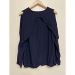 C/MEO COLLECTIVE Cold Shoulder Top Women Large Navy Blue Lined Blouse Anthro Photo 4