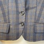 Marissa Webb | Plaid Waist Length Button Front Boy Blazer in Gray/Blue Sz Small Gray Photo 8