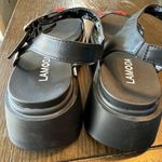 Lamoda Black Red Hearts Hopeful Chunky Platform Sandals Size 9 NWOT Black Photo 6