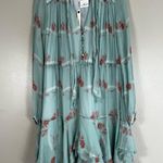 NWT Jonathan Simkhai Womens S Seafoam Floral Irena Rose 100% Silk Dress Tiered Green Photo 1