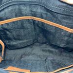 Michael Kors  Black Nylon Tote Bag Brown Trim Gold Hardware Travel Shopper Photo 6