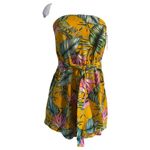 Anthropologie NWT SUPERDOWN FLORAL TROPICAL ROMPER STRAPLESS LINED W/TIE AT WAISTED SZ MED Photo 7