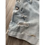 Old Navy Shortalls Womens Small Blue Shorts Bib Overalls Cuffed Distressed 30x3 Photo 8