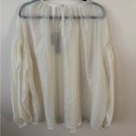 Future Collective Sheer Balloon Long Sleeve Blouse NWT Size 3X Cream Color Photo 3