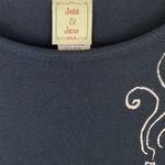 NEW Jess & Jane “City Pups” Black Dog Print Cotton Crewneck Top Size Small Photo 3