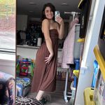 NWOT Stretchy Brown Strapless Babydoll Dress/ Maxi Skirt Size undefined Photo 3