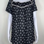 Torrid  Square Neck Tulip Sleeve Black and White Ditzy Floral Print Photo 0