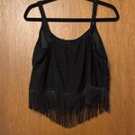 Daytrip Chic Black Lace Fringe Crop top Photo 1