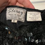 Stenay VTG 100% silk full sequin beaded black dress sweetheart neckline size 10 Photo 9