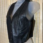 wilson's leather  Black Leather Moto Vest Snap Front Cropped Medium Juniors? Photo 2