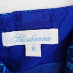 Shoshanna  100% Silk Blue Y2K Chain Link Dress Size 8 Photo 2