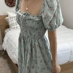 Abercrombie & Fitch Summer Cottage Smocked Baby Blue Floral Mini Dress Photo 1