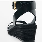 Massimo Dutti  Jute Wedges NWT Elegant Black Wedge Sandals Photo 3