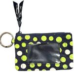 Vera Bradley Zip-Up ID and Card Holder Lucky Dot Navy Blue and Green Polka Dot Photo 0