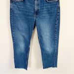 ZARA  Medium Blue Wash Raw Hem Straight Leg Jeans Size 10 Cotton Photo 2