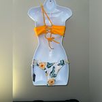 Zaful Floral Yellow Braided 2 Piece Bikini Set NWT Size 6 Photo 2