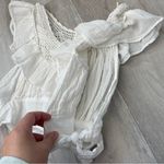 Free People Top crochet yoke crop womens White xsmall boho cottagecore festival Photo 5